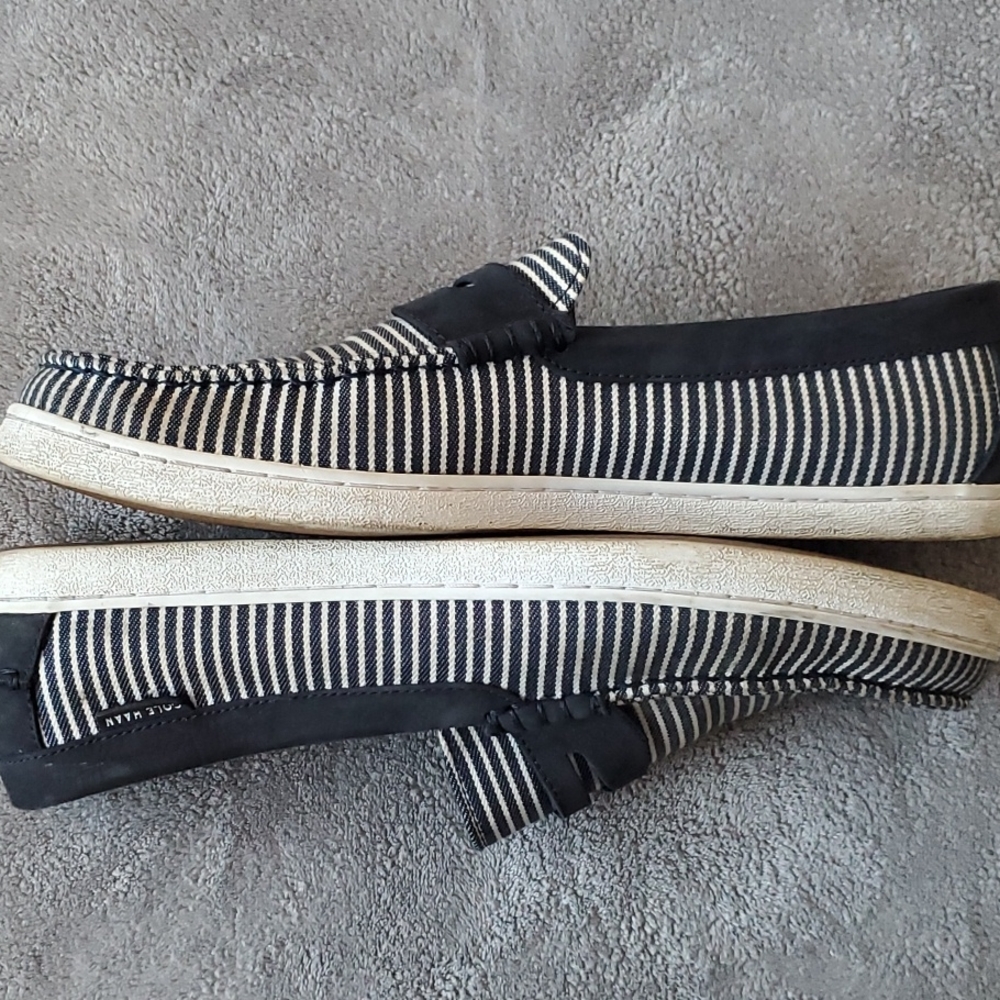 Cole Haan Boat Shoes ⛵ white and navy blue striped - Picture 6 of 6